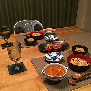 作家さんの器/夕食/ダイニングテーブル＆チェア/茶系インテリア/アジアン雑貨...などのインテリア実例 - 2019-10-02 12:21:07