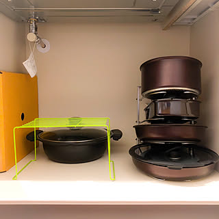 キッチン/コンロ下収納/T-falフライパン/フライパンスタンドのインテリア実例 - 2018-08-12 17:42:16