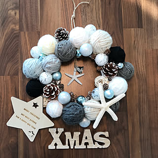机/イベント参加します♡/100均材料でクリスマスリース/可愛いもかっこいいも♡/スターのメッセージオブジェは旦那作...などのインテリア実例 - 2017-11-29 08:36:37