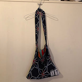 セルフリフォームペイトン壁/麻の葉柄浴衣地でお作り/レトロ/麻の葉柄/斜めがけバッグ...などのインテリア実例 - 2019-08-15 16:01:38