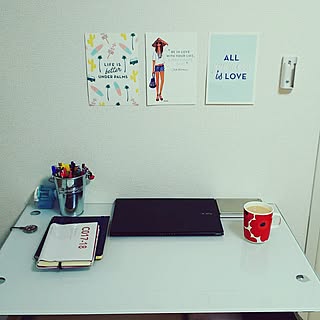 机/一人暮らし/1人暮らし/ひとり暮らし/ホワイト...などのインテリア実例 - 2017-06-29 00:08:25