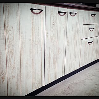 キッチン/ナチュラル計画中*/壁紙屋本舗/アクリル絵具/板壁風壁紙...などのインテリア実例 - 2014-01-19 22:01:42