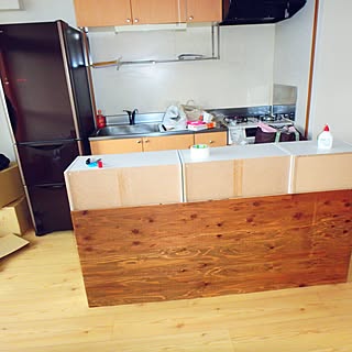 キッチン/カラーボックス カウンター/カラーボックス DIY/賃貸/2DK 賃貸...などのインテリア実例 - 2017-07-13 16:16:26