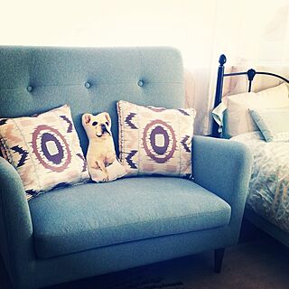 リビング/Tufted sofa/Fashion cushion/フレンチブル/Livingroom...などのインテリア実例 - 2014-03-12 00:58:16