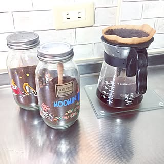 コーヒータイム/空き瓶 再利用/空き瓶/ムーミン/詰め替え...などのインテリア実例 - 2017-04-02 07:56:56