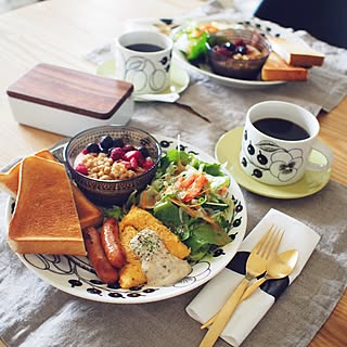 机/バターケース/ダイニング/カトラリー ゴールド/ランチョンマット...などのインテリア実例 - 2016-04-07 09:20:07