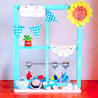 お魚さん達♡/模様替え/いいね!ありがとうございます◡̈♥︎/RCカントリー倶楽部☆/mayumi ちゃんの編み編み❤️...などのインテリア実例 - 2018-07-29 16:37:11