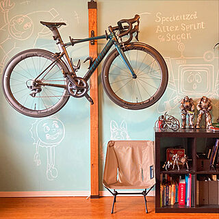 一人暮らし 自転車壁掛けのインテリア レイアウト実例 Roomclip ルームクリップ