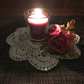 部屋全体/ドイリーレース/雑貨/キャンドルホルダー/キャンドルの灯り...などのインテリア実例 - 2018-10-30 16:14:10