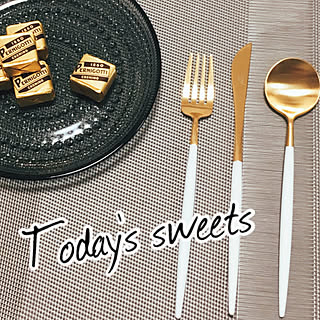 カトラリー/ホワイト×マットゴールド/クチポール GOA/北欧/カフェ風のインテリア実例 - 2017-11-01 22:46:09