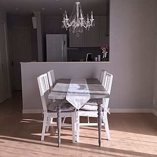 部屋全体/ダイニング/ダイニングチェア/テーブルランナー/フレンチ...などのインテリア実例 - 2017-01-09 15:33:57