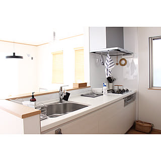 キッチン/シンプルナチュラル/シンプルインテリア/カウンターキッチン/凸ランプ...などのインテリア実例 - 2018-07-06 19:46:29