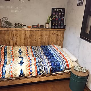 ベッド周り/狭小住宅/ベッドDIY/男前も可愛いも好き/男前化計画...などのインテリア実例 - 2017-02-16 18:59:31