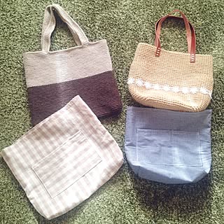 机/頑張ってポケット付けた/ミシンは苦手/編み物好き/BAG...などのインテリア実例 - 2016-01-07 06:38:44