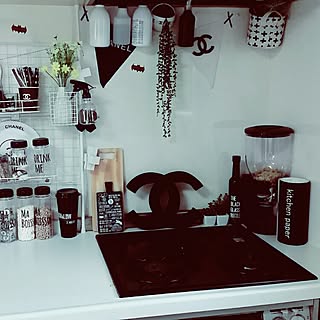 キッチン/白黒雑貨/モノトーン/MONOTONE/白黒マニア...などのインテリア実例 - 2016-09-14 17:04:29