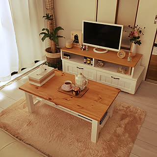 リビング/2K/昭和感ありあり賃貸/白 ナチュラル/いただきもの...などのインテリア実例 - 2017-09-28 08:42:58