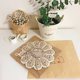 棚/shushumamaちゃんのポットマット/shushumamaちゃんの作品/カフェ風/ナチュラルインテリア...などのインテリア実例 - 2018-05-25 18:28:09
