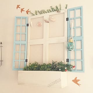 リビング/フェイク窓/泡立て器にアレンジ/雑貨/100均...などのインテリア実例 - 2015-07-12 06:55:57