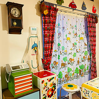 昭和レトロ カーテン手作りのおしゃれなインテリア・部屋・家具の実例 昭和レトロ カーテン手作りのおしゃれなインテリア・部屋・家具の実例