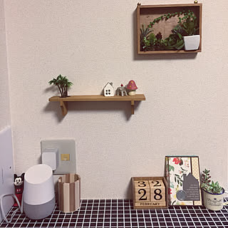 壁/天井/グーグルホーム/3coinsの /DIYデビュー/フェイク多肉デビュー...などのインテリア実例 - 2018-02-28 20:14:27