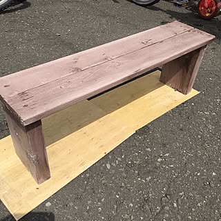 只今乾かし中。/ビンテージワックス/古材風ベンチにしたい…/白から古材風へ/天気がいいのでDIY♡のインテリア実例 - 2016-07-22 13:39:39