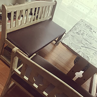 座面張り替え/セルフペイント/ダイニングセット/カリモク家具/カリモク...などのインテリア実例 - 2019-07-12 16:11:11