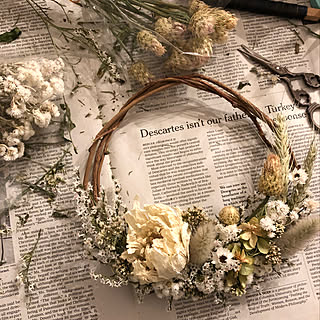 ドライフラワーリースのインテリア実例 Roomclip ルームクリップ