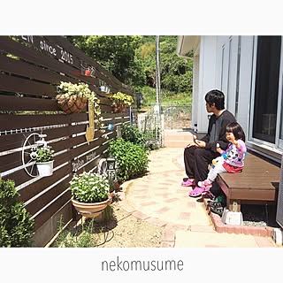 玄関/入り口/GW休みなしのパパ/ウッドデッキDIY /レンガ道DIY/ウッドフェンスDIY...などのインテリア実例 - 2016-05-04 08:15:26