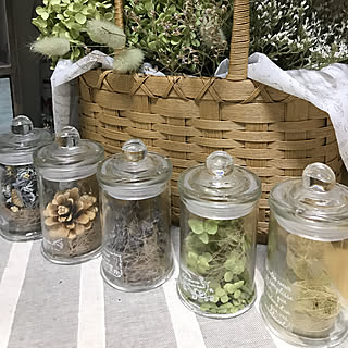 玄関/入り口/みんなの素敵瓶/ドライフラワー/蓋つきガラス容器/キャンドゥ...などのインテリア実例 - 2018-07-23 05:41:22