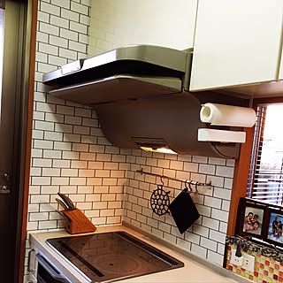 キッチン/かべがみや本舗/タイルシート/壁紙シート/DIYのインテリア実例 - 2016-11-03 16:52:07