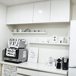 キッチン/White/白黒インテリア/白いおうち/モノトーン...などのインテリア実例 - 2017-06-18 17:41:21