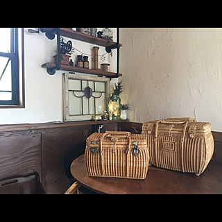 バスケット収納/古道具の魅力/旦那様に買ってもらいました(*^^)v/個性派/ノスタルジックに憧れる...などのインテリア実例 - 2020-07-04 18:42:14