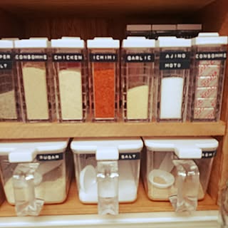 キッチン/ダイモラベル/収納/セリア/調味料入れ...などのインテリア実例 - 2016-02-13 19:04:29