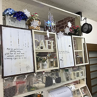 ディアウォール棚/ワイヤークラフト/キッチンカウンターDIY/セリアのウォールステッカー/コルクボードリメイク...などのインテリア実例 - 2018-01-14 21:59:49