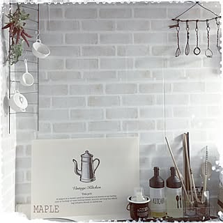 キッチン/レンガ風リメイクシート/ランチョンマット/ダイソー/セリア...などのインテリア実例 - 2016-01-23 08:28:14