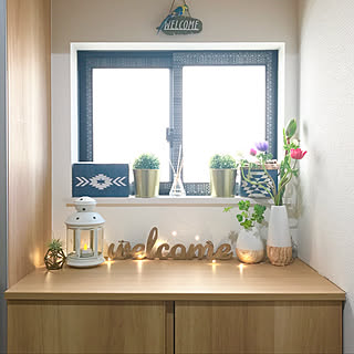 玄関/入り口/salut!/ダイソー/IKEA/ニトリの花瓶...などのインテリア実例 - 2018-02-10 09:54:24