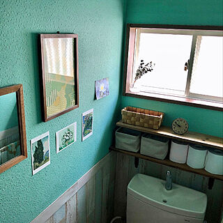 トイレの壁/トイレ/ゴッホ/壁紙の上から塗れるペンキ/オーロラグリーン...などのインテリア実例 - 2022-02-13 21:08:54