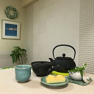 キッチン/パキラ成長中/バジルの花/手作りの湯呑み/南部鉄瓶...などのインテリア実例 - 2018-07-20 10:28:44