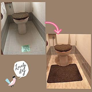 100均 トイレの床のインテリア実例 Roomclip ルームクリップ