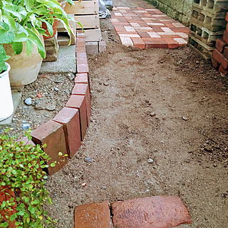 Diyレンガ敷きのインテリア 手作りの実例 Roomclip ルームクリップ