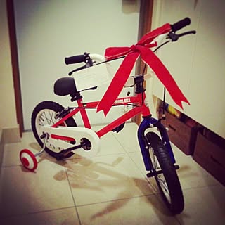 玄関/入り口/子供/サンタクロース/クリスマス/自転車...などのインテリア実例 - 2014-12-24 15:20:24