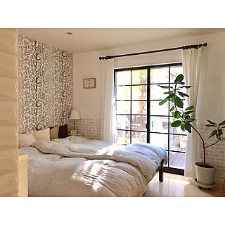 漆喰壁DIY/寝室改装中/寝室❁cherry/DIY リメイク/部屋全体...などのインテリア実例 - 2020-01-10 22:44:07