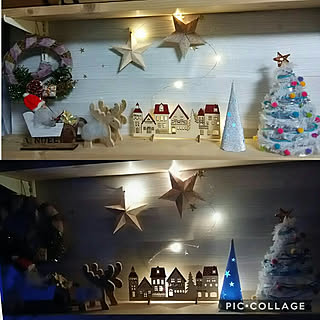 クリスマス/ディアウォール棚/リメイクシート/ミニチュア/セリア...などのインテリア実例 - 2017-11-12 20:36:44