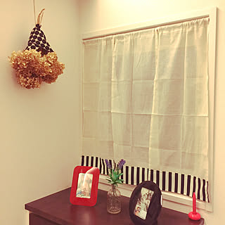 手作り カフェカーテンリメイクのおしゃれなアレンジ 飾り方のインテリア実例 Roomclip ルームクリップ
