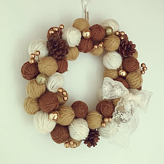 100均 リース作り初心者のインテリア実例 Roomclip ルームクリップ