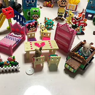 ドールハウス手作り/ドールハウスDIY/シルバニアハウスDIY/シルバニアファミリー/パーラービーズ...などのインテリア実例 - 2018-02-12 04:31:34