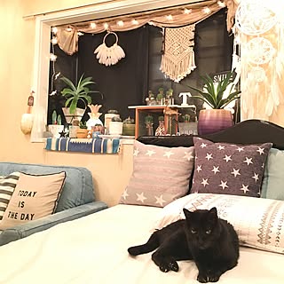 ベッド周り/観葉植物のある暮らし/サボテン/weaving/ドリームキャッチャー...などのインテリア実例 - 2016-08-26 21:56:19