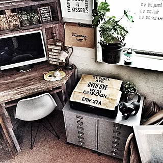 棚/リメイクシート木目調/パソコンデスク/ペイントリメイク/プチDIY...などのインテリア実例 - 2015-12-27 17:19:14