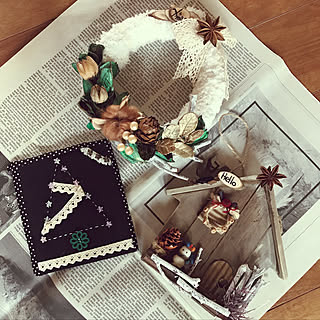 机/ハンドメイド/百均/クリスマス/クリスマス雑貨...などのインテリア実例 - 2018-12-16 23:08:02