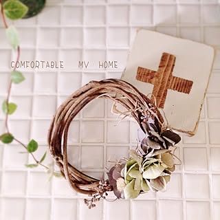 キッチン/navyちゃんコースター/リース 手作り/タイル貼り/タイルDIY...などのインテリア実例 - 2015-10-30 10:42:31